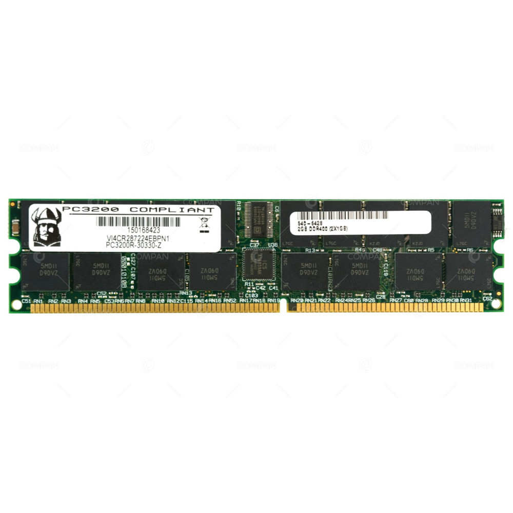 540-6428 SUN MEMORY 1GB PC 3200R-30331 DDR 400 CL3 ECC REG DIMM HYS72D128300GBR-5-B, VI4CR287224EBPN1